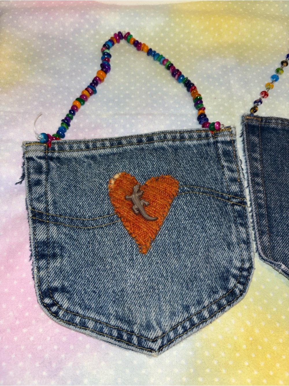 2 Upcycled Denim Pocket kids purses - Picture 6 of 6